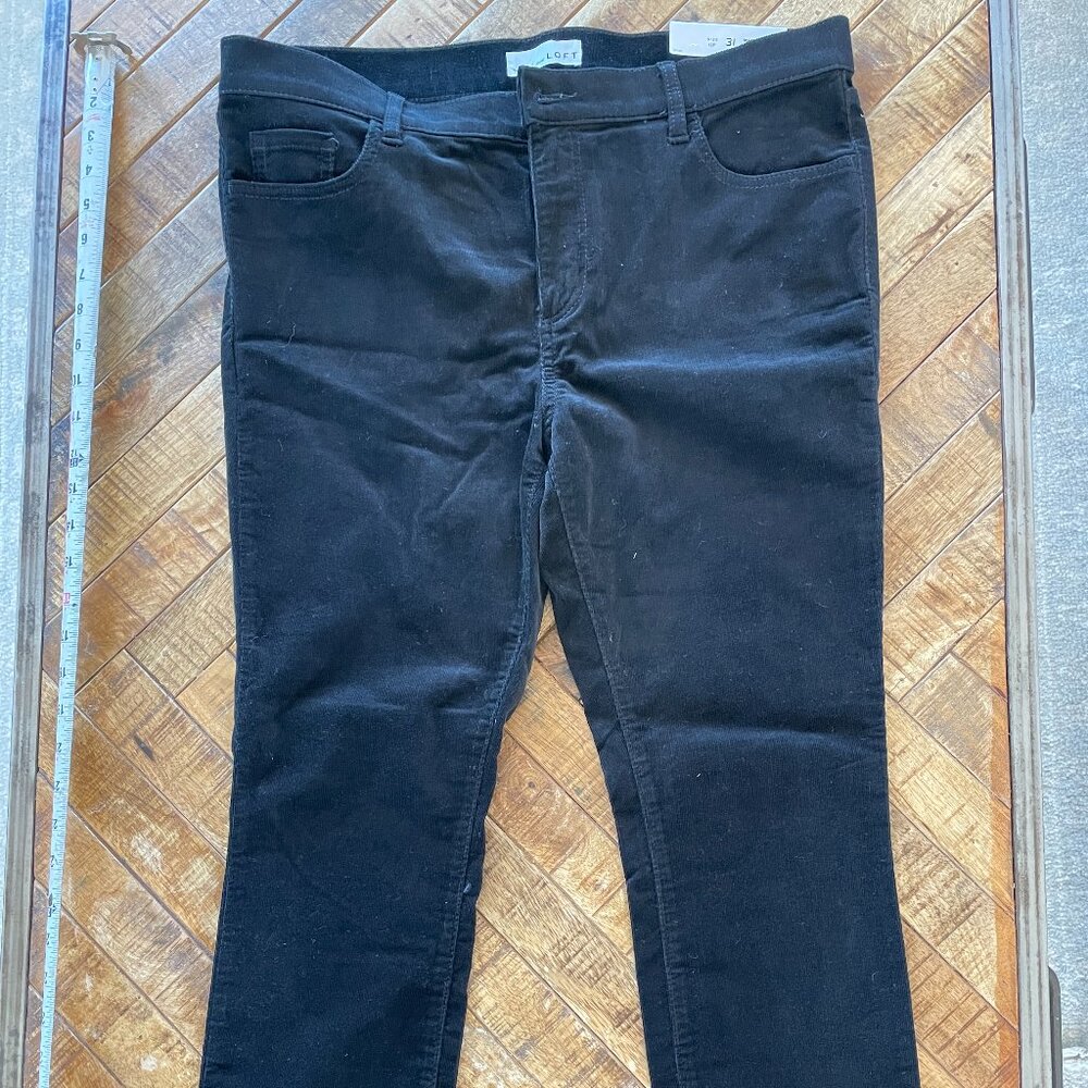 Ann Taylor LOFT Modern Skinny Jeans Womens 12P 31 Black Corduroy NWOT Stretch